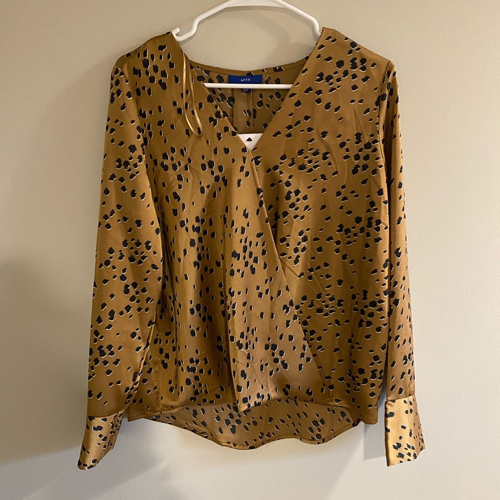 Silky Golden Printed Blouse